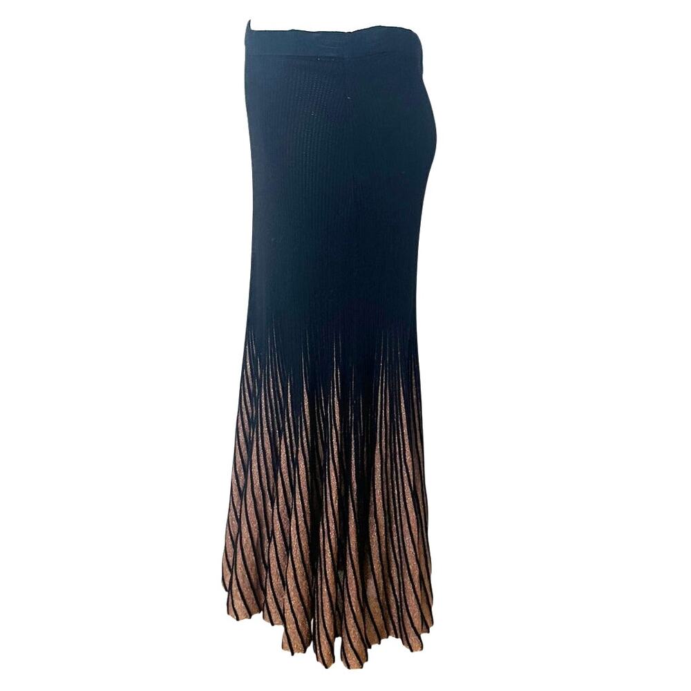 Ulla Johnson Black Metallic Midi Skirt SMALL Ombre Cocktail Work Designer $500 - Picture 9 of 13